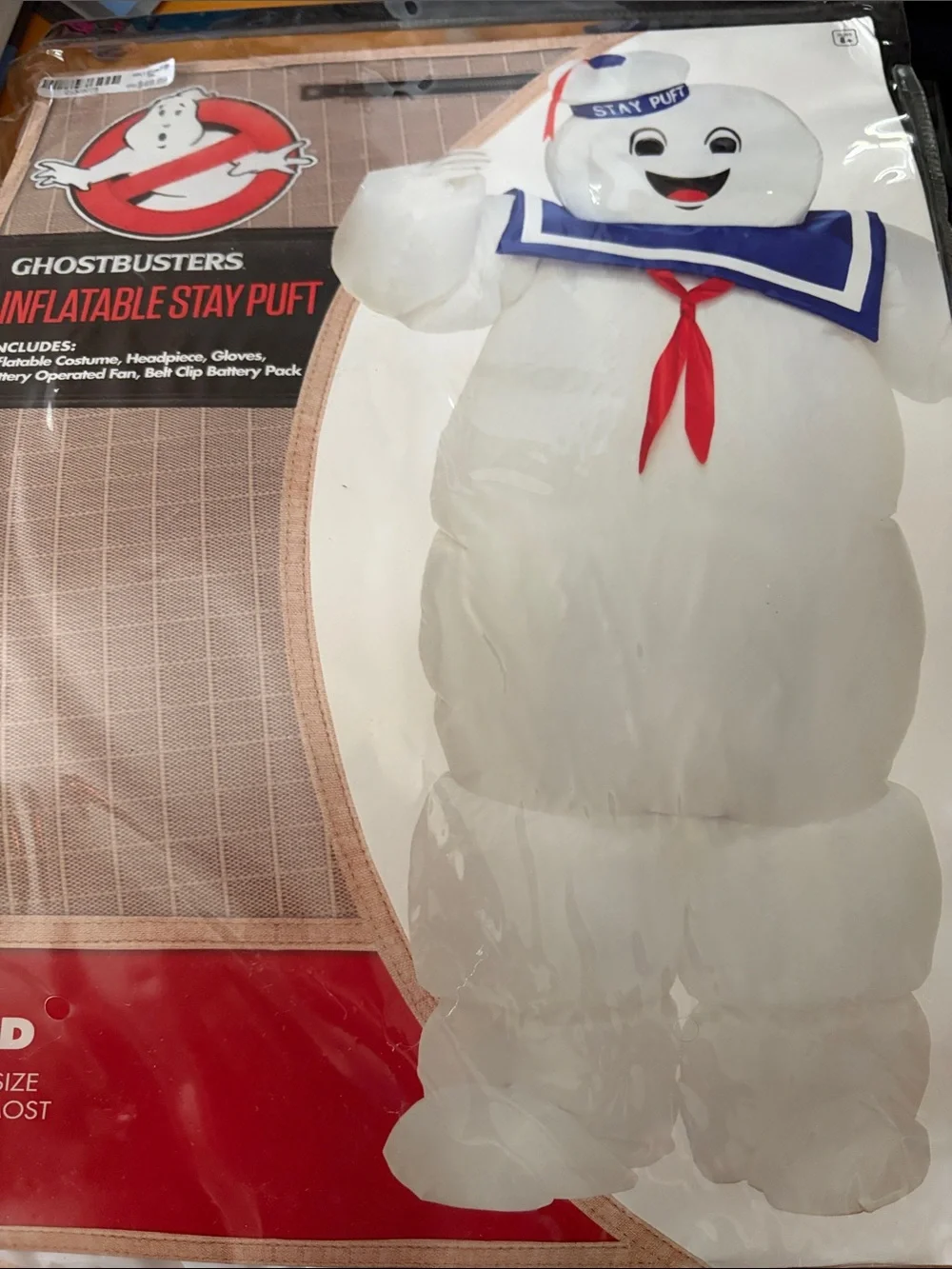 Ghostbusters Inflatable Stay Puft Kids Costume - White, Blue, Red